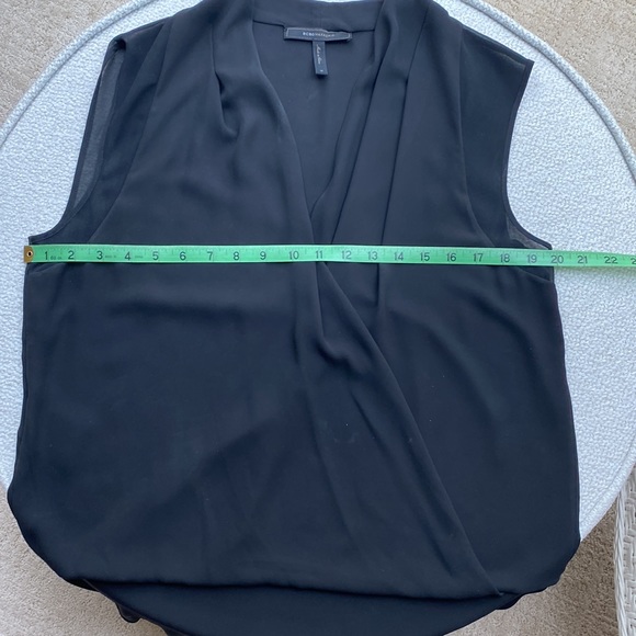 BCBG sleeveless blouse. Layered drape fabric with attached tank top. Size Medium - Picture 11 of 11